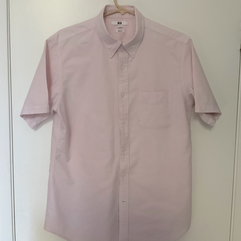Uniqlo pink short sleeve shirt. Size medium.